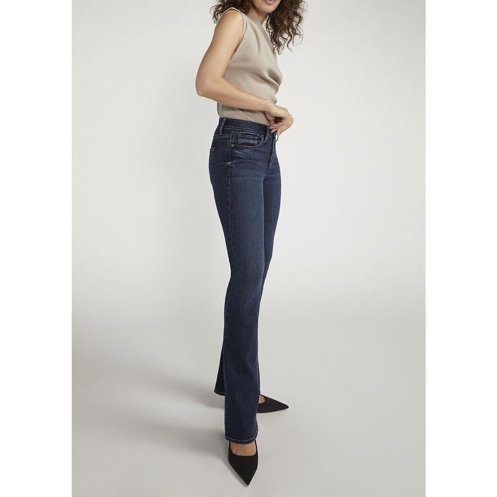 NEW Silver Women's Suki Mid Rise Slim Bootcut Button Fly Denim Jeans sz 31/33